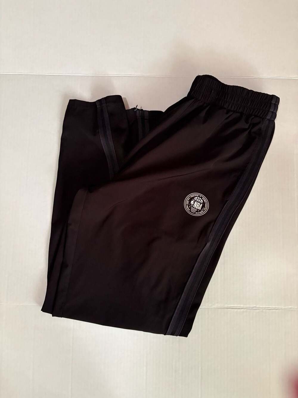 NBA Black Track Pants with Side Stripes and Logos Size M